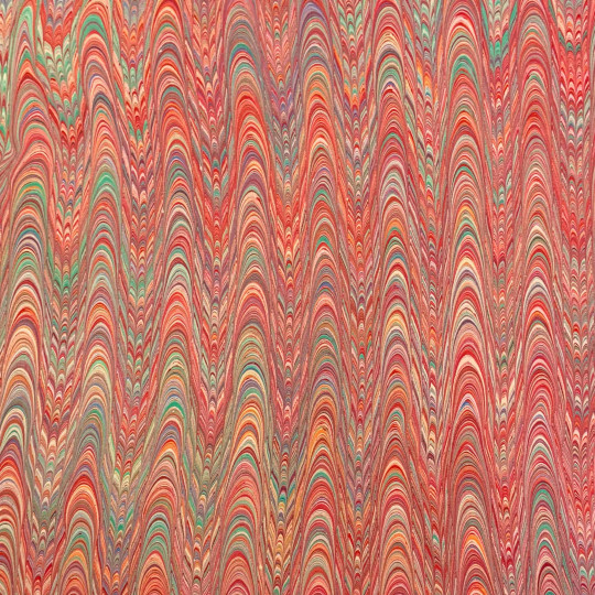 Hand Marbled Paper Nonpareil Combed Pattern in Reds ~ Berretti Marbled Arts
